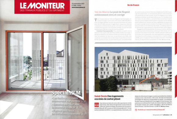 21.09.2017 – Our social Housing units Neaucite – Saint Denis on the cover of the Moniteur!