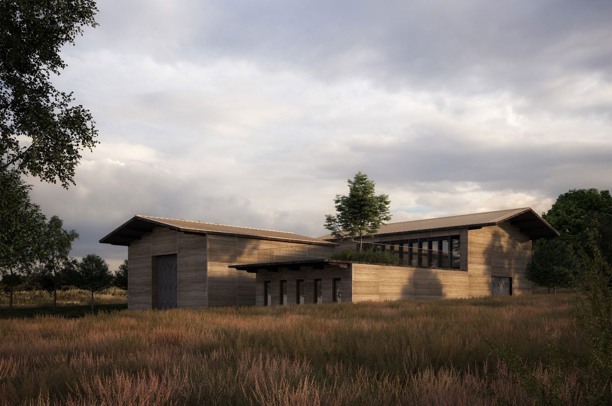 Chai bioclimatique en terre crue, Aspiran - Atelier Krauss Architecture